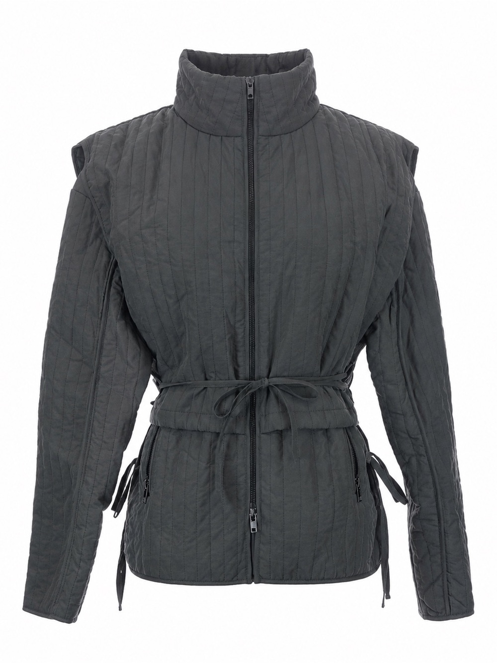 ARRANGE ASOS XS Quilted Layered Jacket Olive Green Vest Overlay NWT